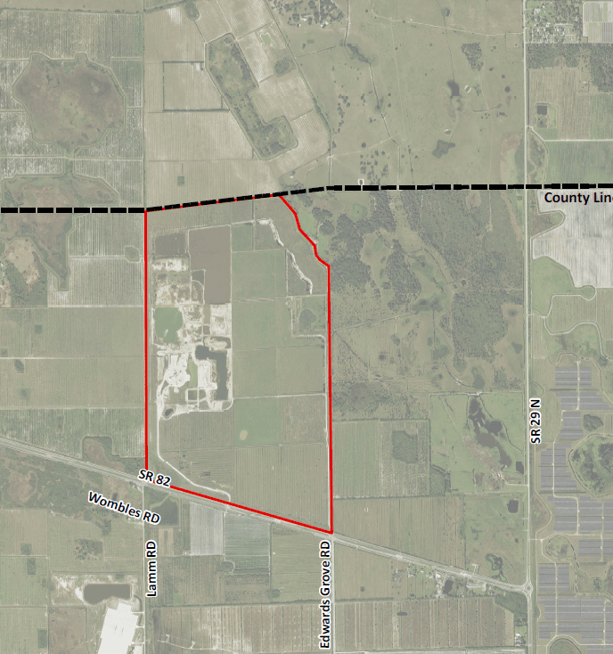 Immokalee Sand Mine Aerial Location Map